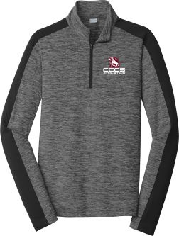 Sport-Tek Youth/ Adult Electric Heather Colorblock 1/4-Zip Pullover, Grey-Black Electric/ Black